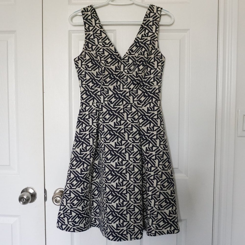 RW&CO Blue and White Cocktail Dress